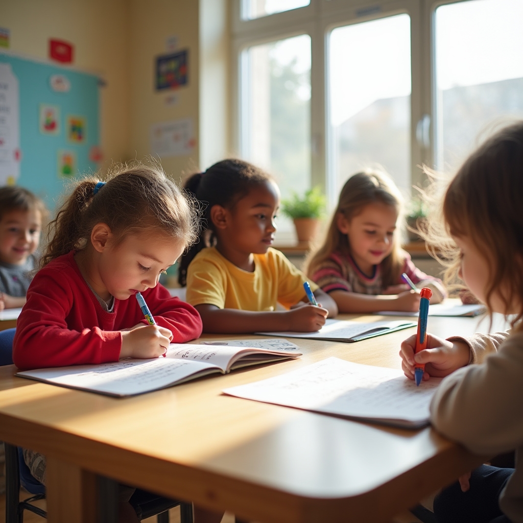 Школьники на занятии по скорочтению