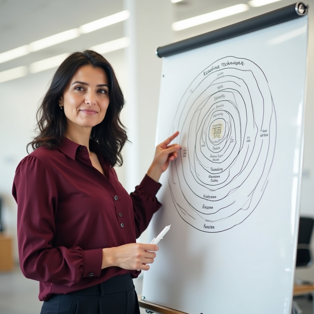 Преподаватель объясняет методику скорочтения